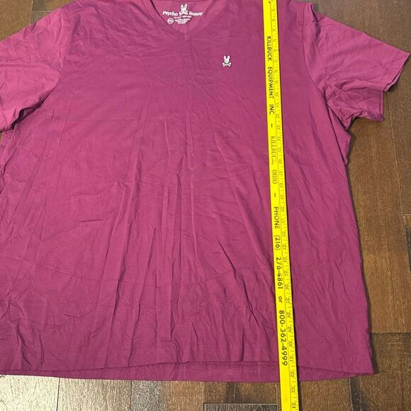 Psycho bunny mens v neck t shirt size 4XL burgandy casual Pima cotton - Picture 5 of 6